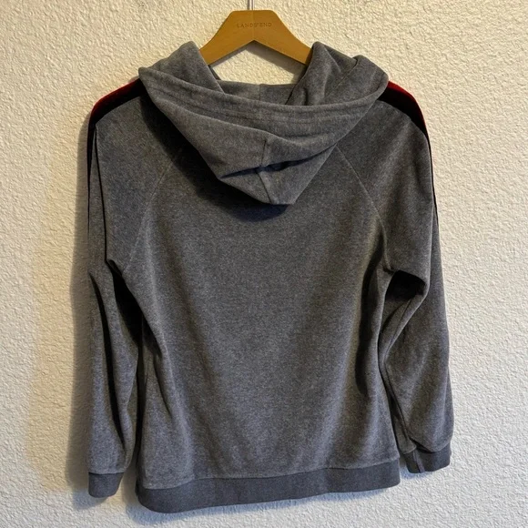 RARE Aviator Nation Velvet Rainbow 5 Stripe Drawstring Pullover Hoodie Gray S - Picture 4 of 6